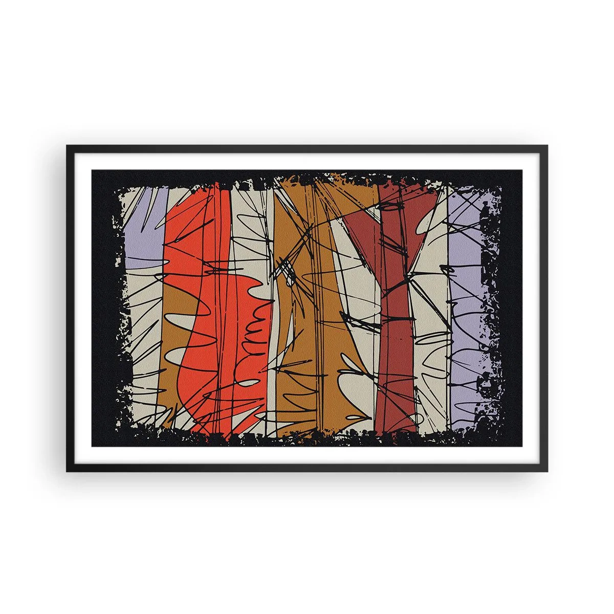 Plagát v čiernom ráme - Spontánna kompozícia - 91x61 cm