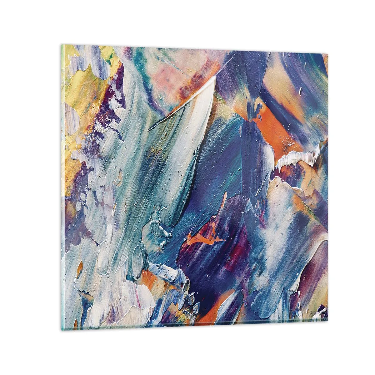 Obraz na skle - Chaos farieb - 50x50 cm