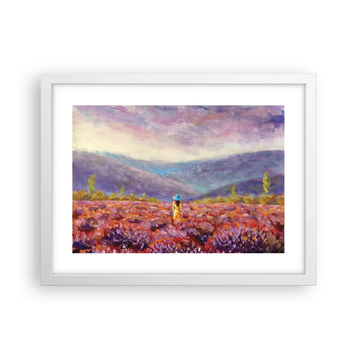 Plagát v bielom ráme - V levanduľovom svete - 40x30 cm