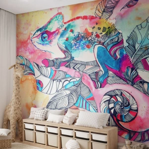 Fototapeta Standard Eco - Farebný ako náš svet - Chameleón, Abstrakcia, Príroda - 350x256 cm