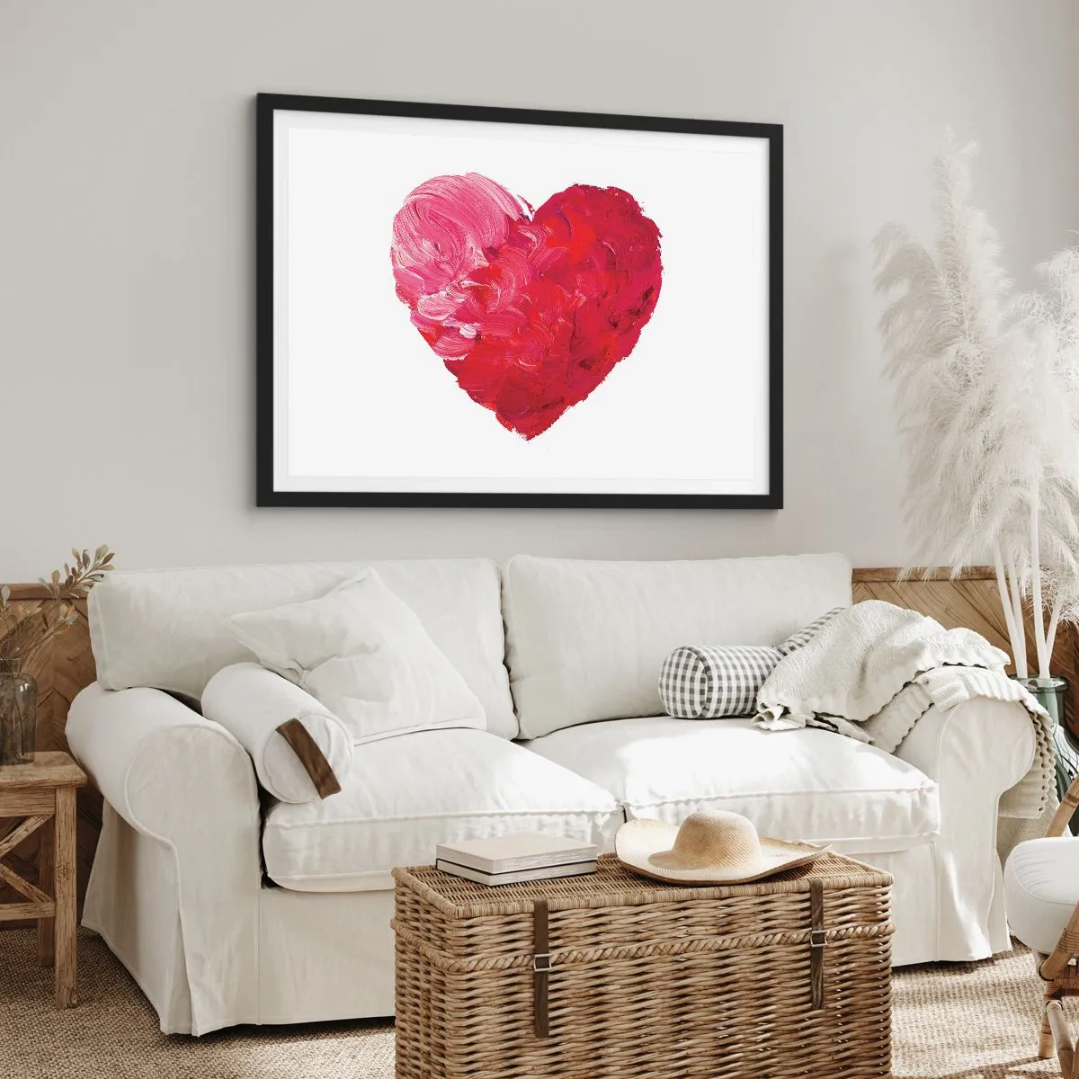 Plagát v čiernom ráme - All you need is love - 100x70 cm