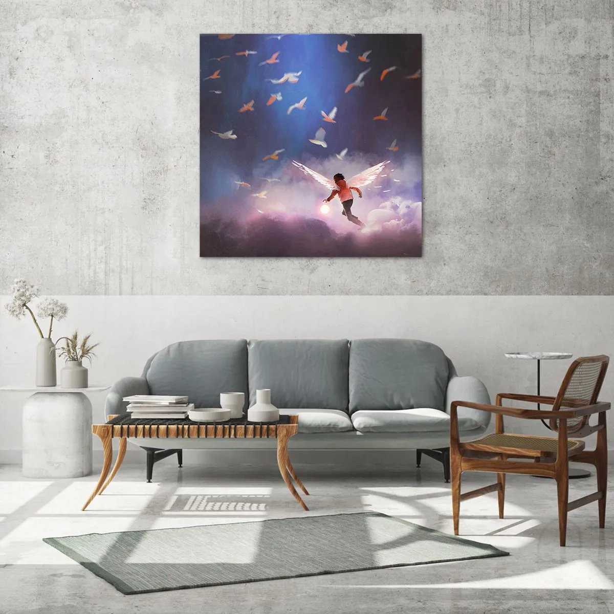 Obraz na skle - Treba mať odvahu a predstavivosť - 50x50 cm