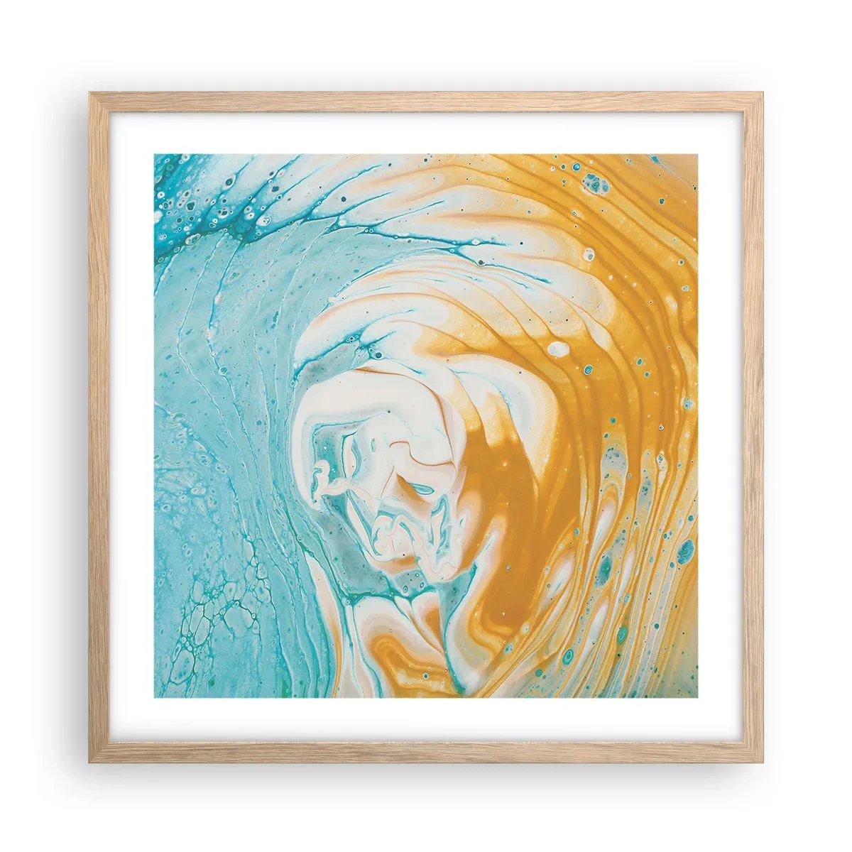 Plagát v ráme zo svetlého duba - Pastelový vír - 50x50 cm