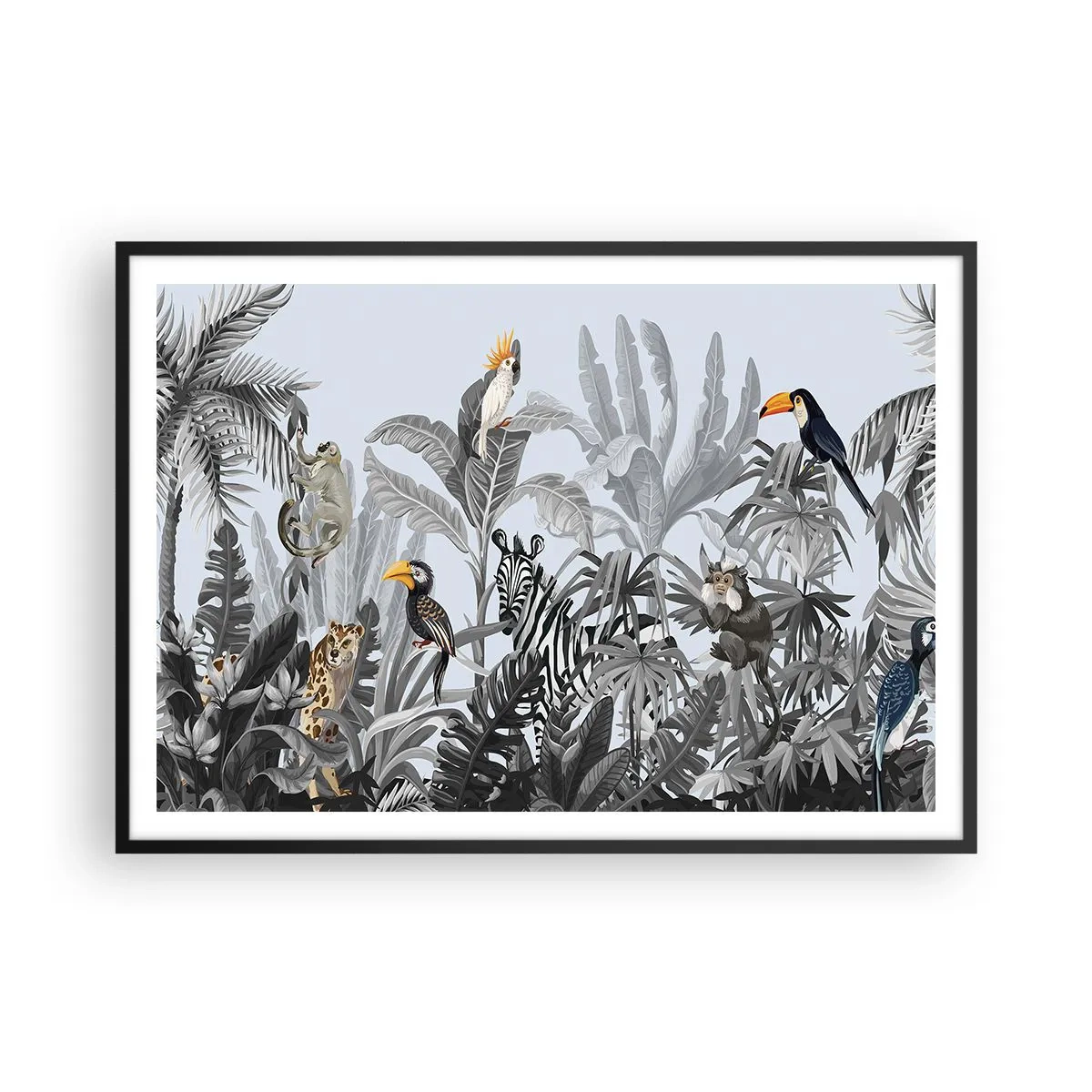 Plagát v čiernom ráme - Africká rozprávka - 100x70 cm