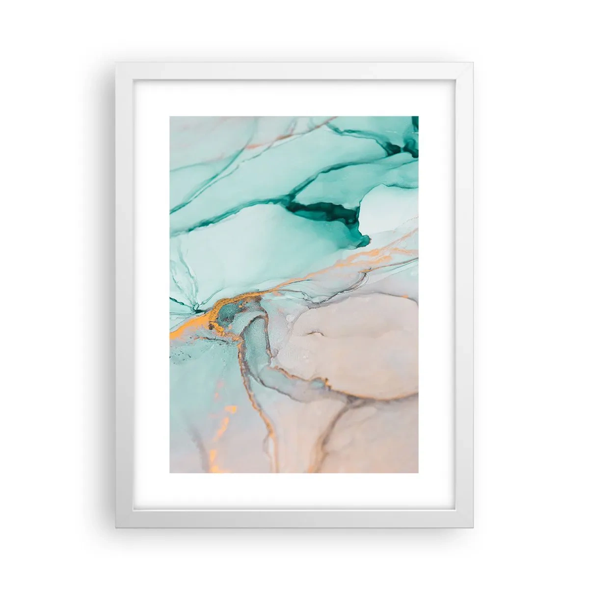 Plagát v bielom ráme - Tanec tvarov a farieb - 30x40 cm