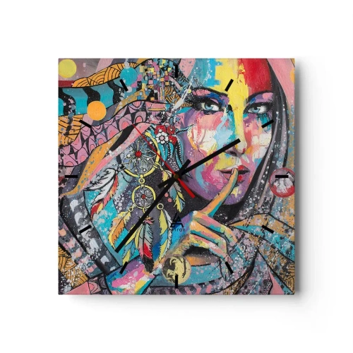 Nástenné hodiny - Mlč, než pochopíš - 40x40 cm