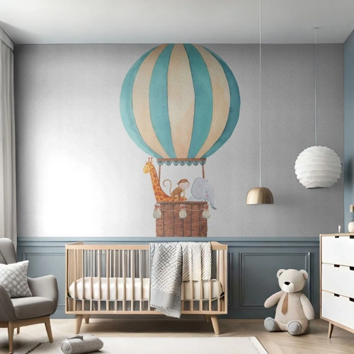 Fototapeta Premium Canvas - Fantastický výlet - Balón, Pre deti, Vintage - 350x256 cm