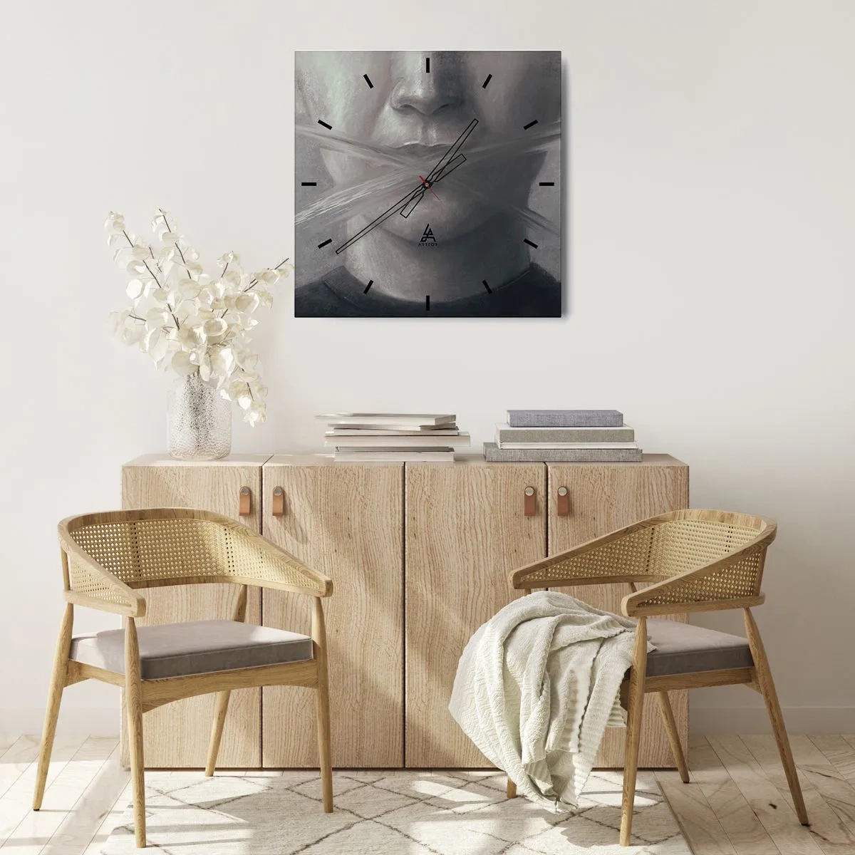 Nástenné hodiny - Ani slovo - 40x40 cm