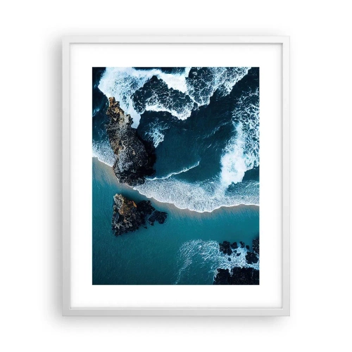 Plagát v bielom ráme - Zahalené do vĺn - 40x50 cm