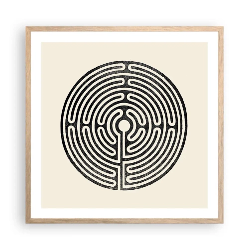 Plagát v ráme zo svetlého duba - Tajomný poriadok - 60x60 cm
