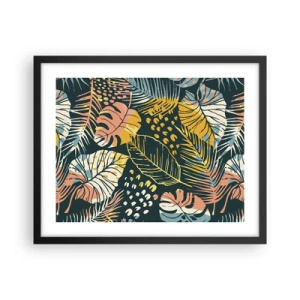 Plagát v čiernom ráme - Listová fantázia - 50x40 cm