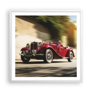 Plagát v bielom ráme - Krajšia ako Níke Samotrácka - 60x60 cm