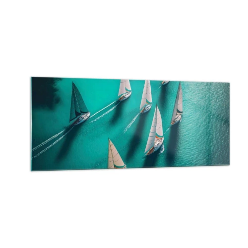 Obraz na skle - Zápasenie s vetrom - 100x40 cm
