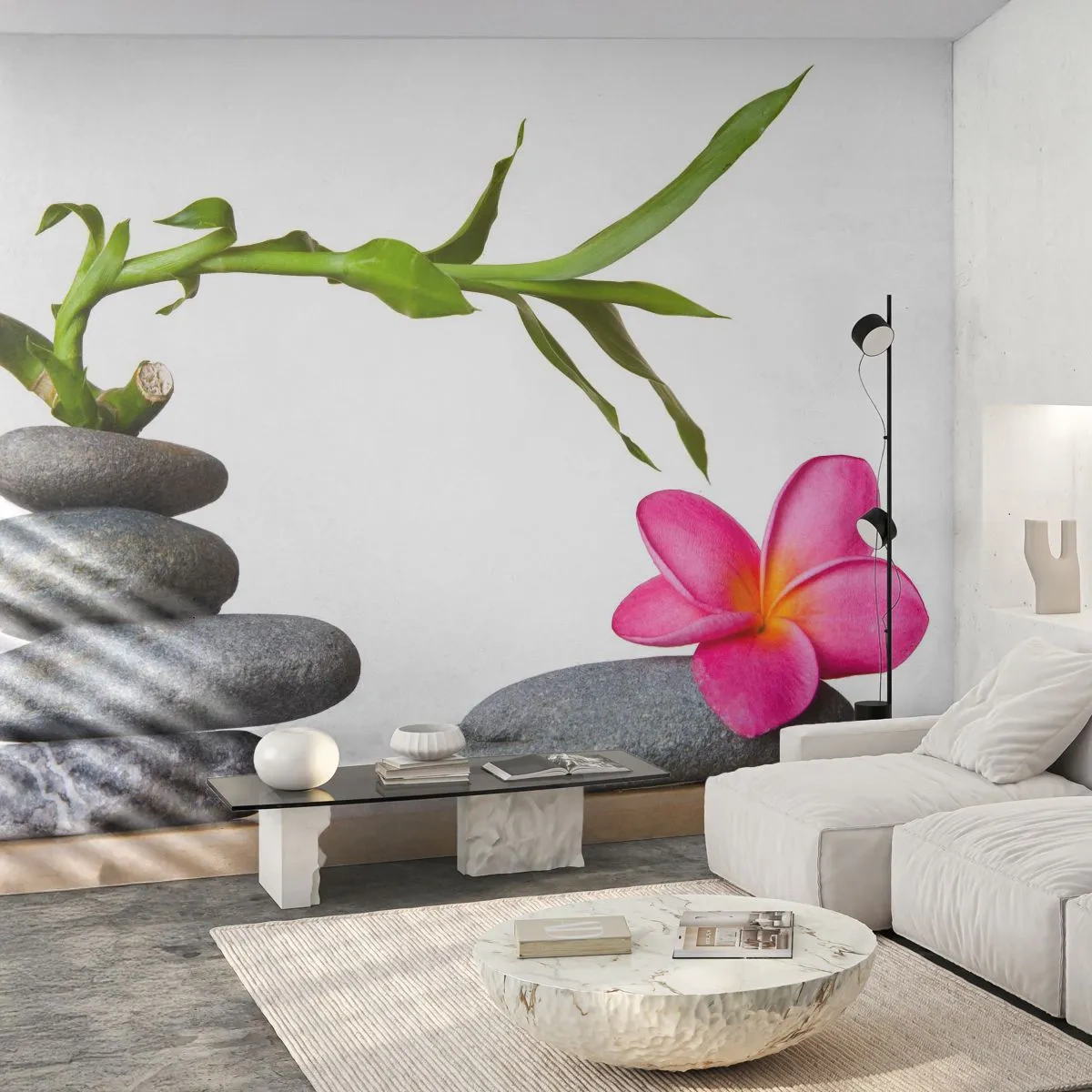 Fototapeta Standard Eco - Farby života a trvania - Kvetina, Kamene, Kúpele - 450x315 cm