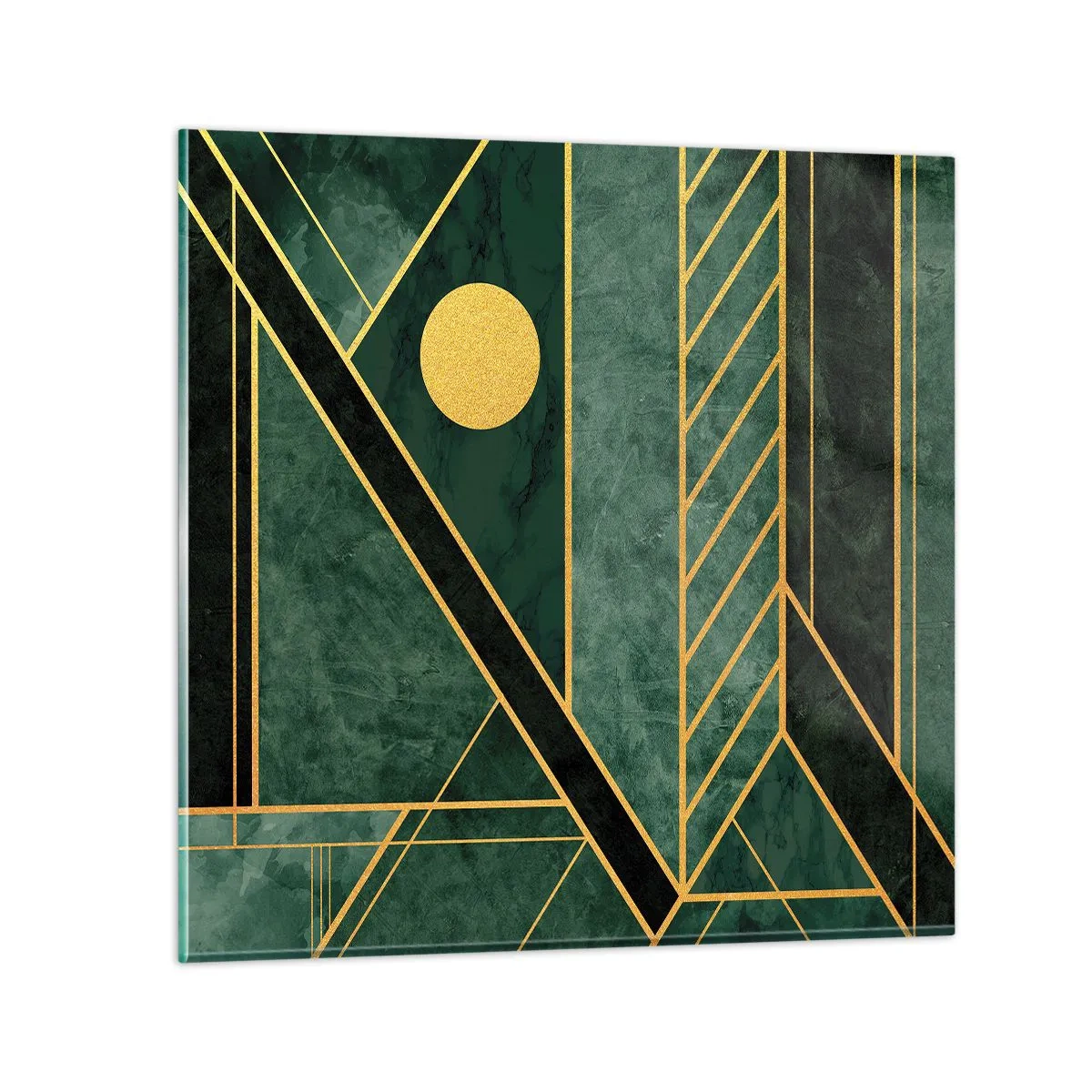 Obraz na skle - Dynamika zlata a lazuritu - 50x50 cm