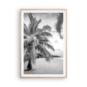 Plagát v ráme zo svetlého duba - Keď túžiš po samote…. - 61x91 cm