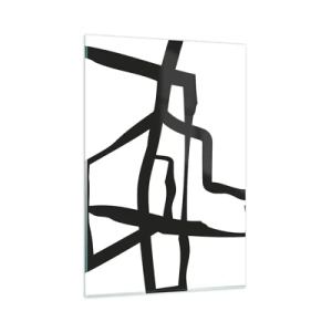 Obraz na skle - Čiernobiela konštrukcia - 80x120 cm
