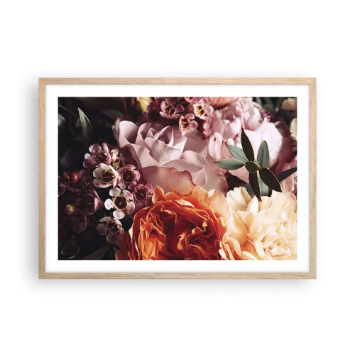 Plagát v ráme zo svetlého duba - Zabalené do krásy - 70x50 cm