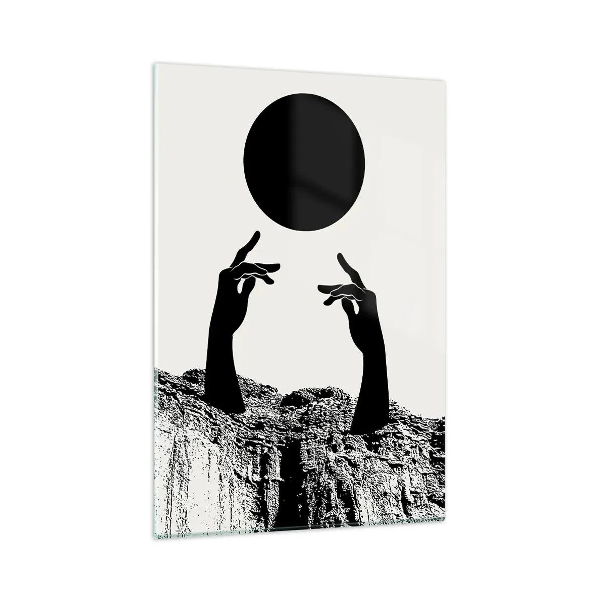 Obraz na skle - Surrealistická kompozícia: slnko a zvyšok - 80x120 cm