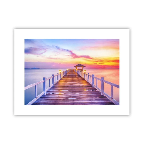 Plagát - Ľaliovo-zlaté ticho večera - 40x30 cm