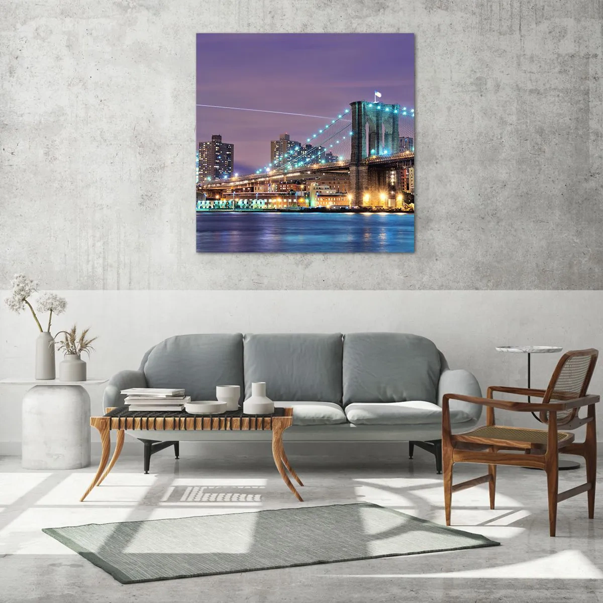 Obraz na skle - Po veľa rokov Brooklynský most - 30x30 cm