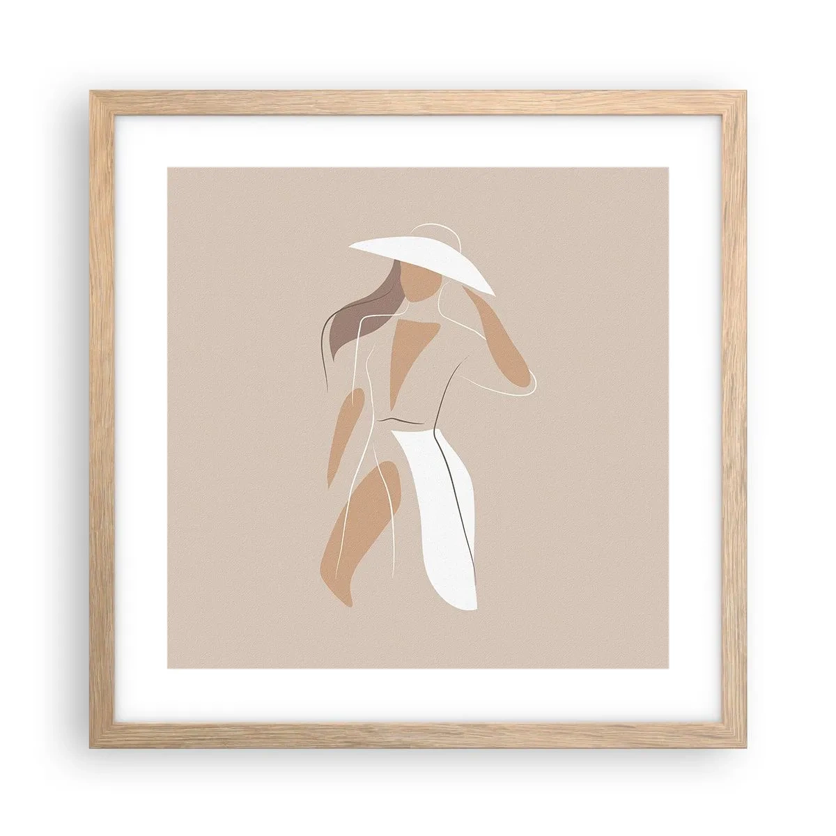 Plagát v ráme zo svetlého duba - Móda je zábava - 40x40 cm