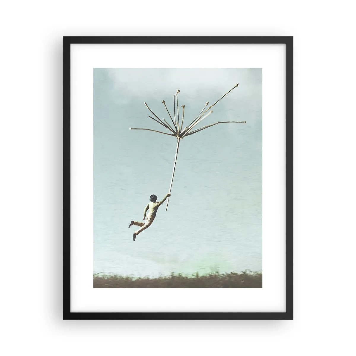 Plagát v čiernom ráme - Lietajúca púpava - 40x50 cm