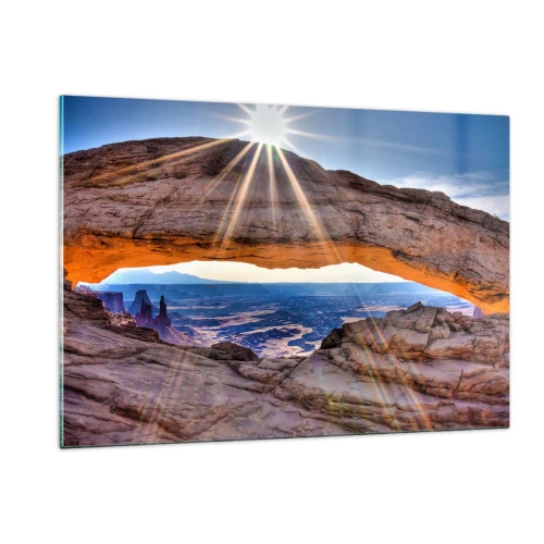 Obraz na skle - Skalnou bránou - 120x80 cm