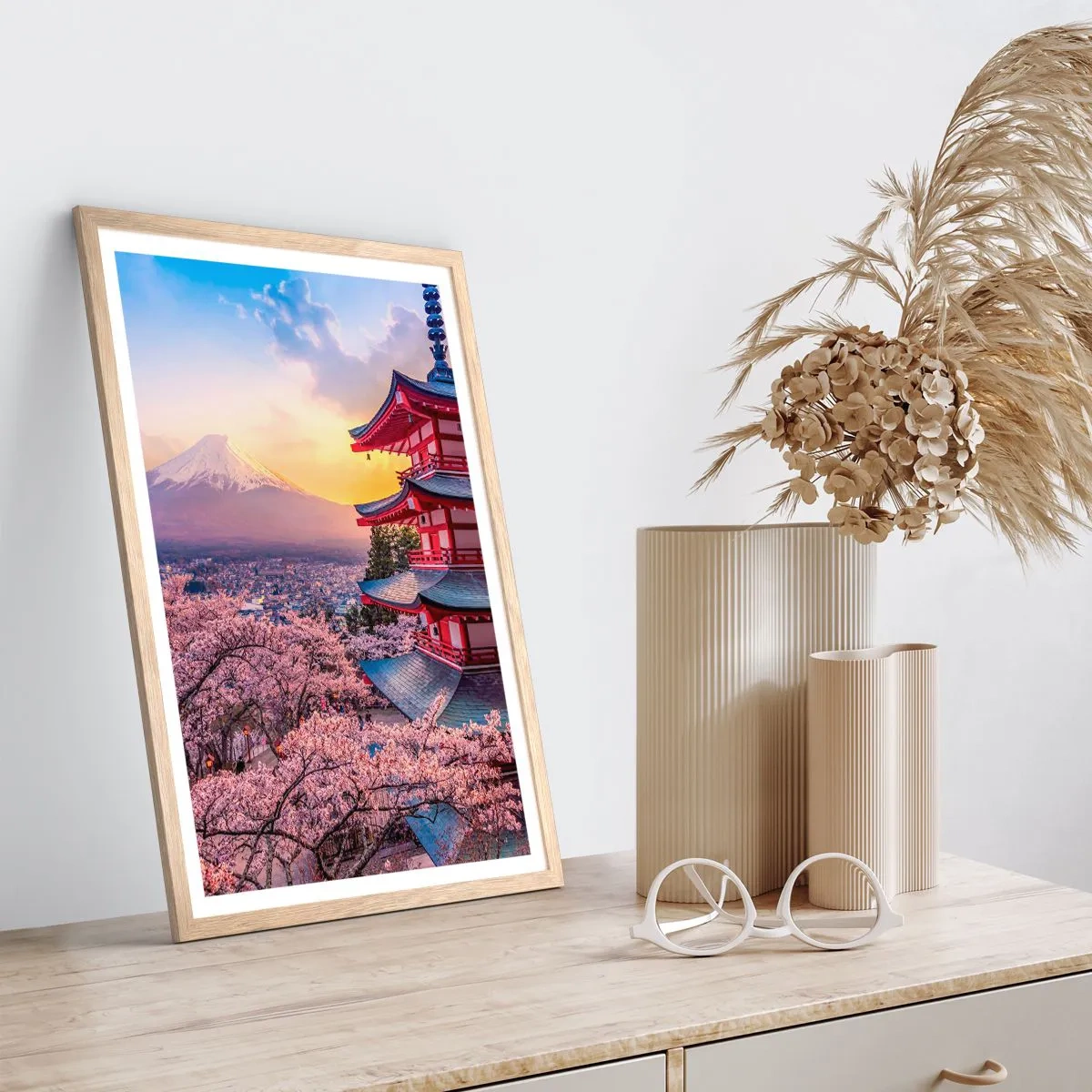 Plagát v ráme zo svetlého duba - Podstata japonského ducha - 61x91 cm