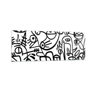 Obraz na skle - Tváre a preludy - 140x50 cm