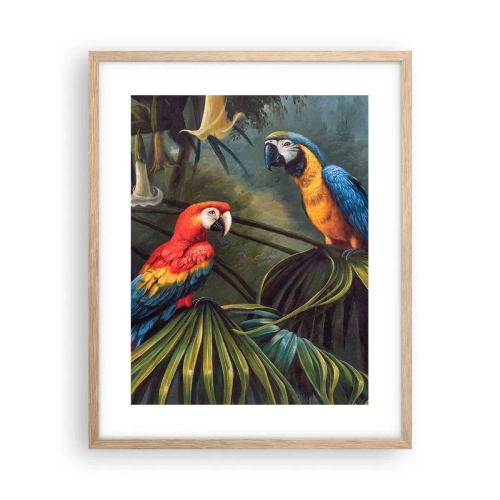 Plagát v ráme zo svetlého duba - Romantizmus v trópoch - 40x50 cm