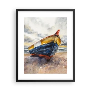 Plagát v čiernom ráme - Odpočinok na brehu - 40x50 cm