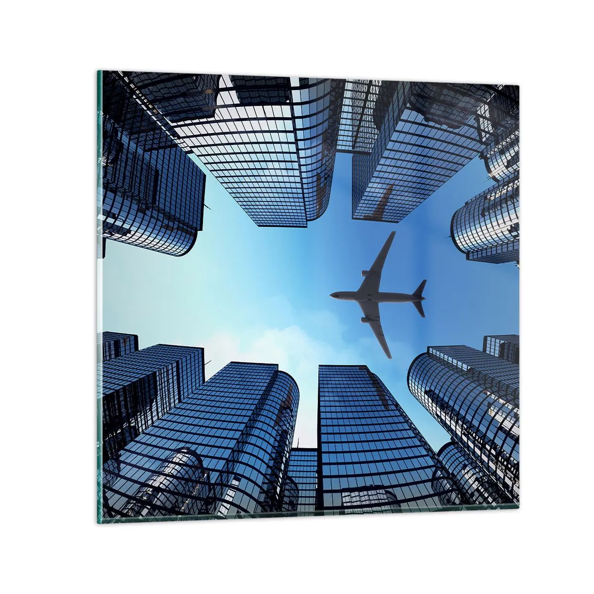 Obraz na skle - Pohľad zo sklenenej rokliny - 30x30 cm