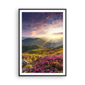 Plagát v čiernom ráme - Sviežosť horského rána - 70x100 cm