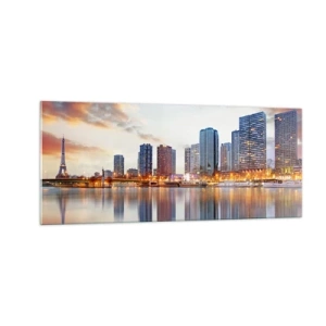 Obraz na skle - Monumentálny pokoj Paríža - 100x40 cm