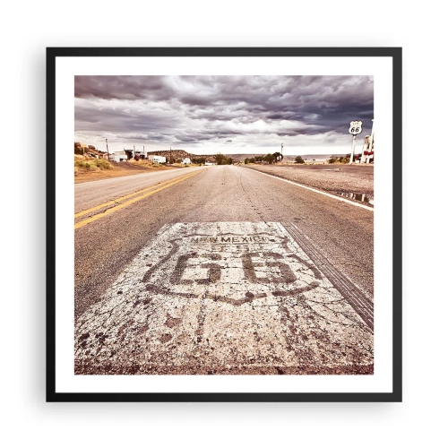 Plagát v čiernom ráme - Mother Road - americká legenda - 60x60 cm
