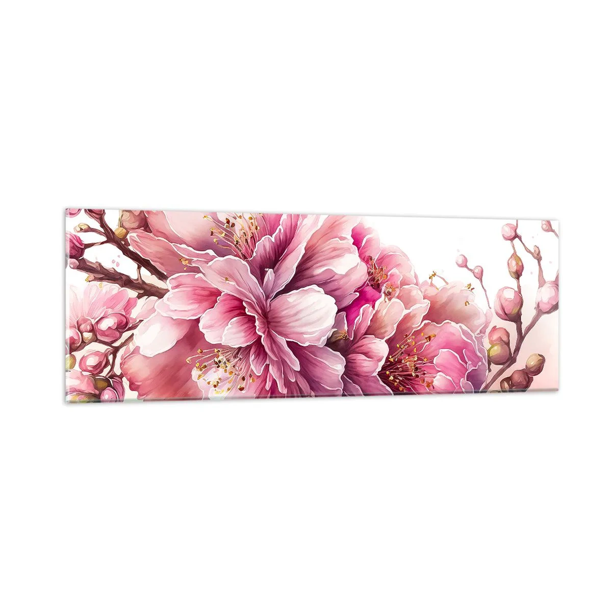 Obraz na skle - Kvet kvitnúcej čerešne - 90x30 cm
