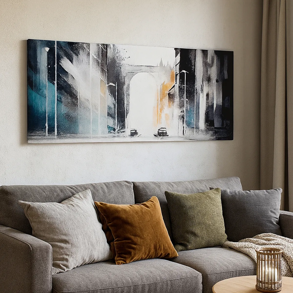 Obraz na plátne - Štúdia mesta: architektúra a pohyb - 30x30 cm