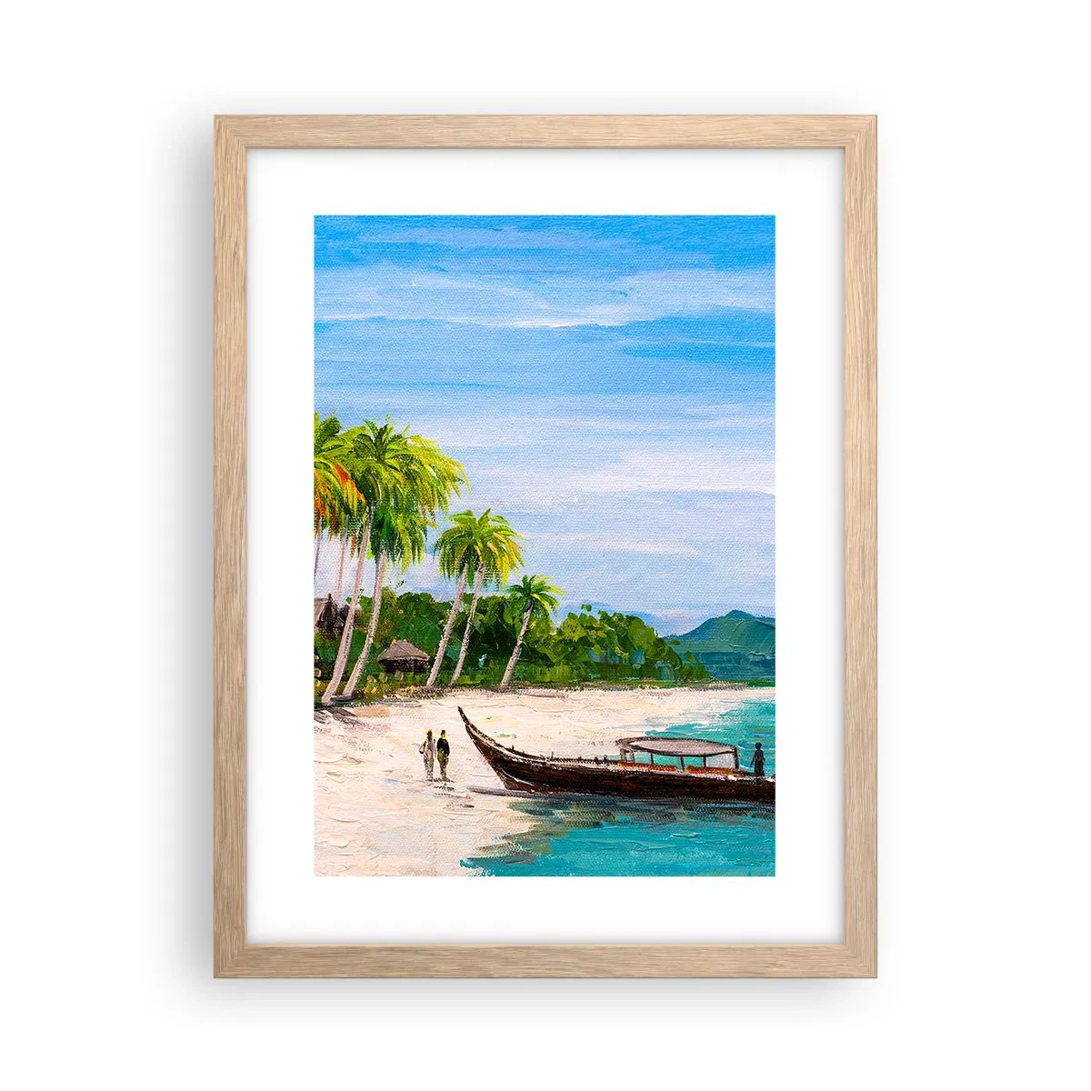 Plagát v ráme zo svetlého duba - Exotický sen - 30x40 cm