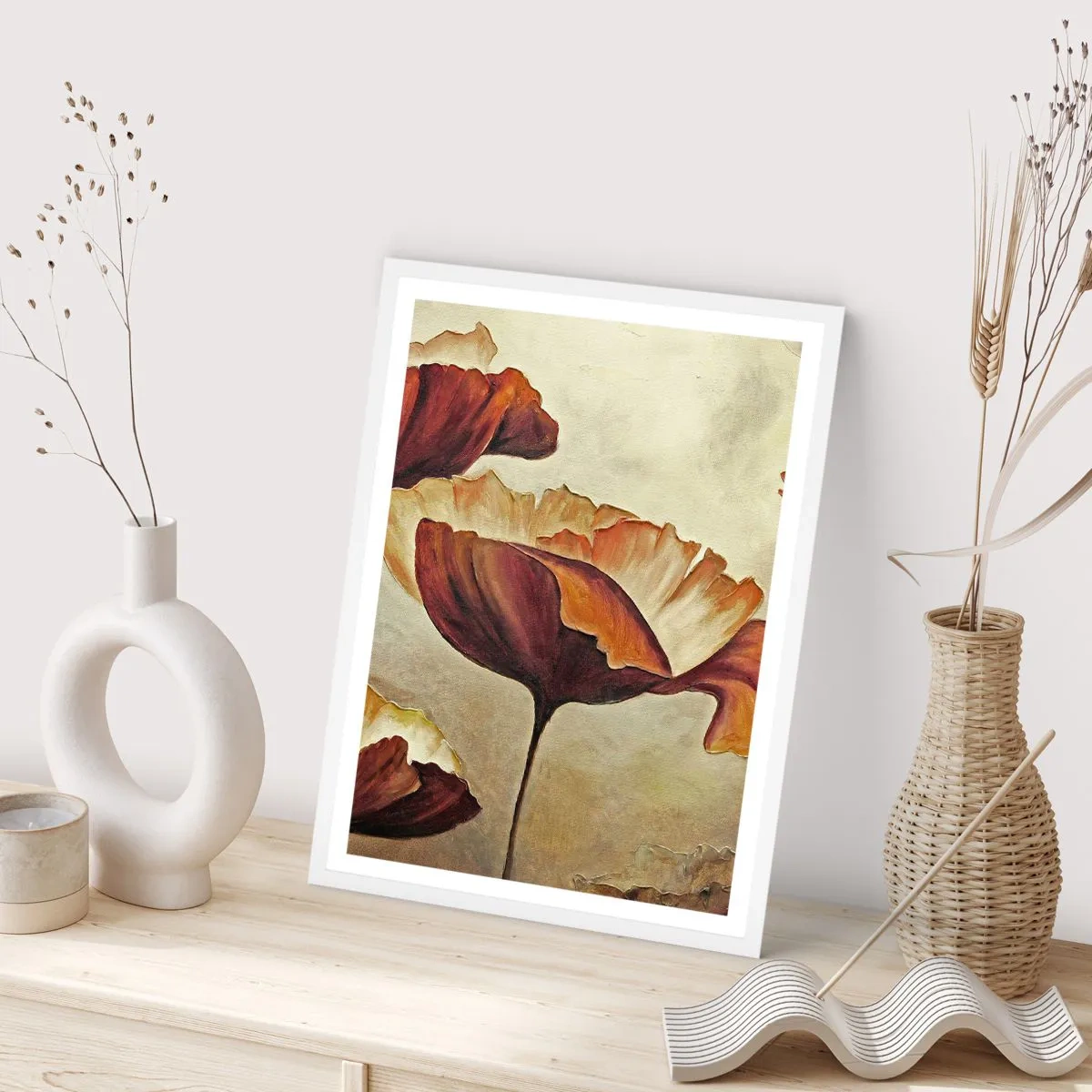 Plagát v bielom ráme - Lán lúky - 40x50 cm