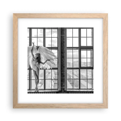 Plagát v ráme zo svetlého duba - Mesto anjelov? - 30x30 cm