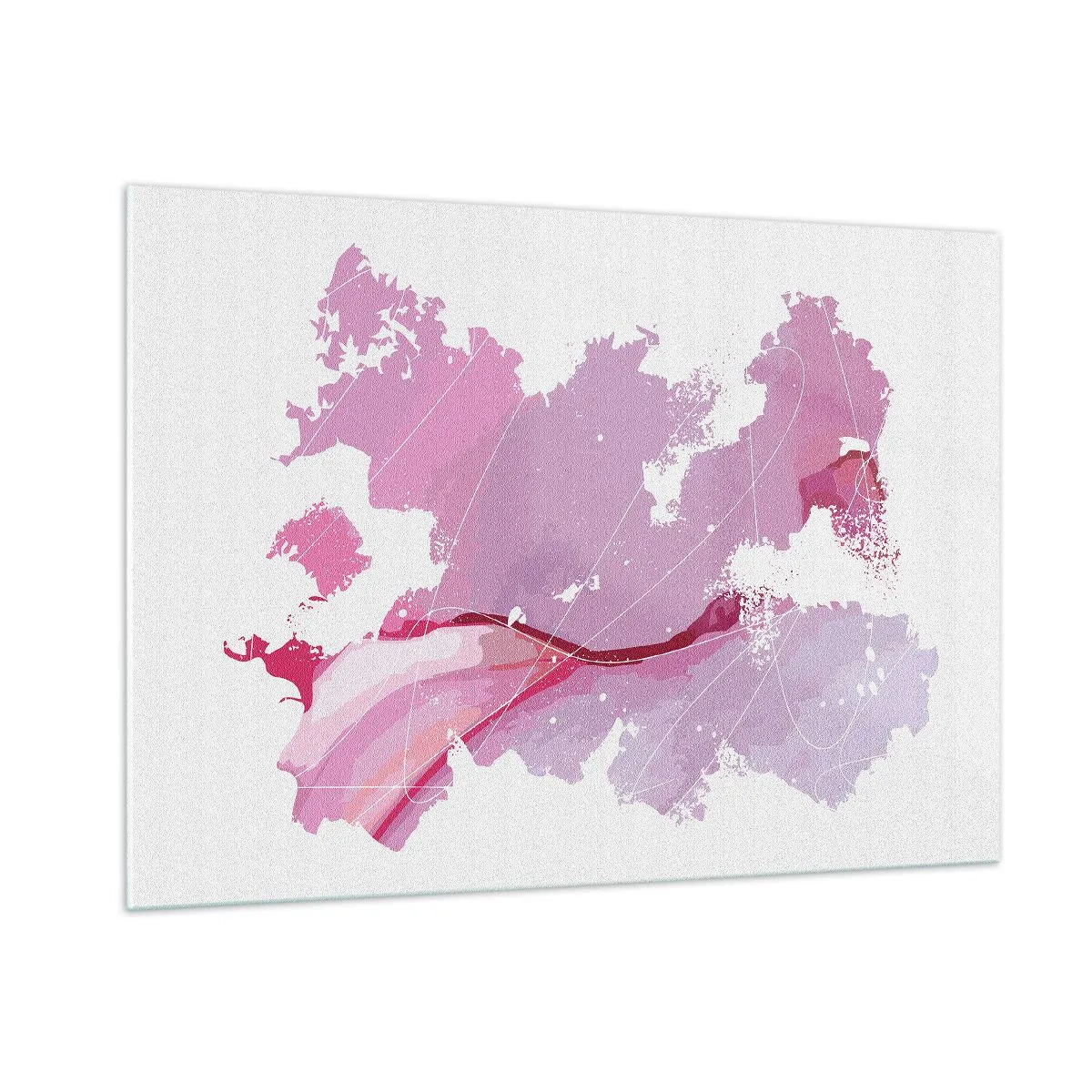 Obraz na skle - Mapa ružového sveta - 100x70 cm