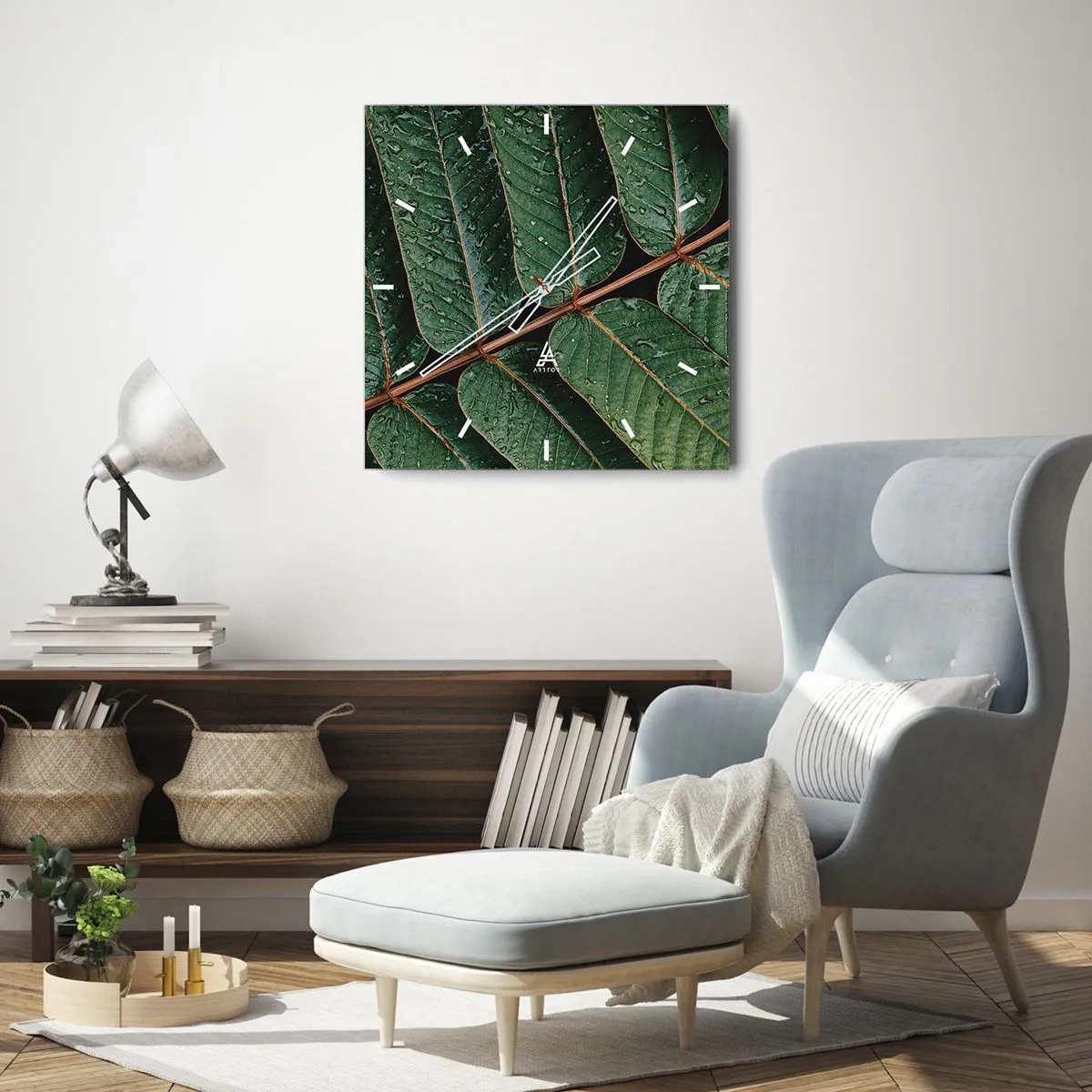 Nástenné hodiny - V zelenom rytme - 30x30 cm