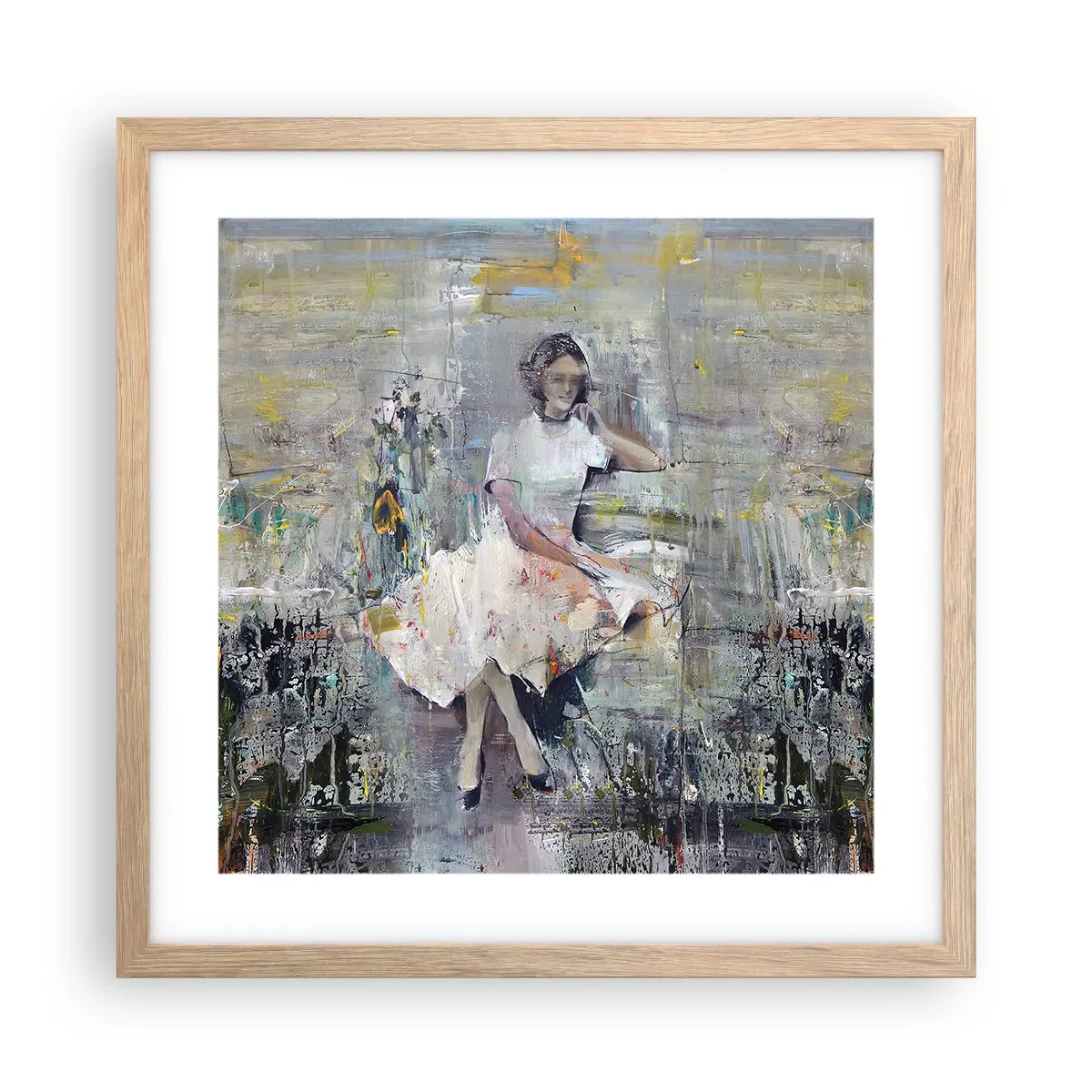 Plagát v ráme zo svetlého duba - Klasická a moderná - 40x40 cm