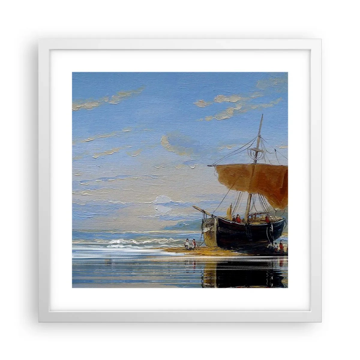 Plagát v bielom ráme - Voda, zem, vzduch - 40x40 cm