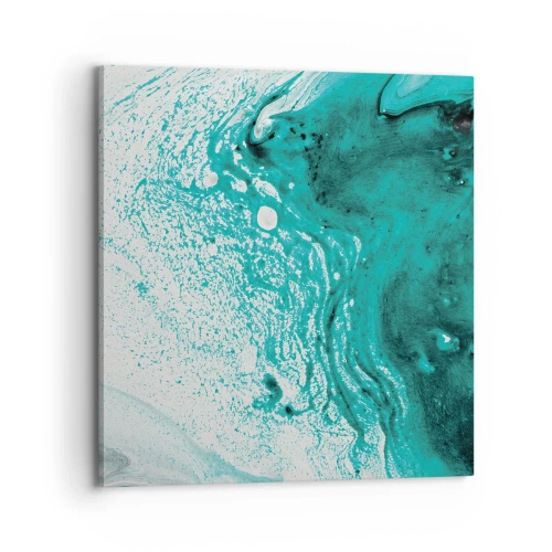 Obraz na plátne - Prepadnúť sa v bielej a tyrkysovej - 70x70 cm