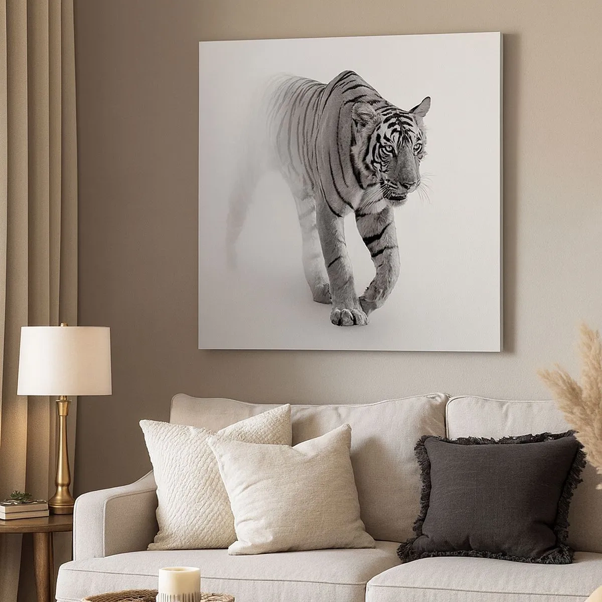 Obraz na plátne - Prikrčený v hmle - 30x30 cm