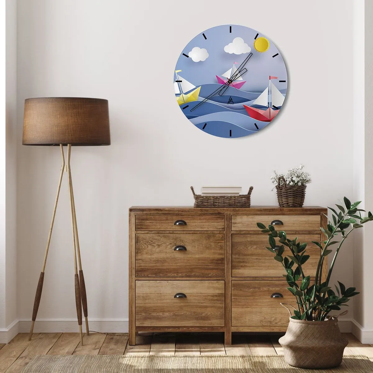 Nástenné hodiny - Ach, ako je príjemné hojdať sa na vlnách - 40x40 cm
