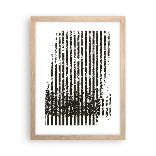 Plagát v ráme zo svetlého duba - Rytmus a šum - 30x40 cm
