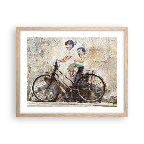 Plagát v ráme zo svetlého duba - Pravda alebo klam? - 50x40 cm